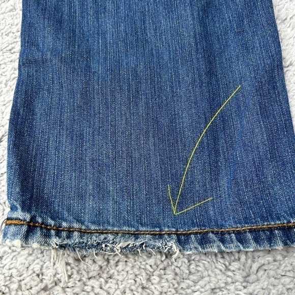 Rocawear Jeans Mens 38 Neon Green Embroidery Regular Wash Relaxed Fit Club Party - Picture 6 of 7